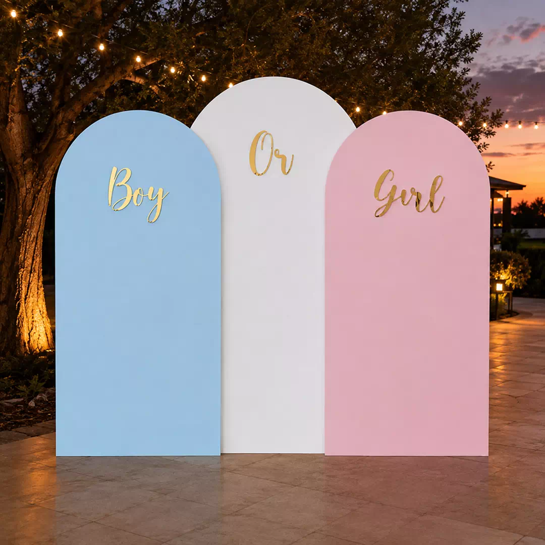 Blue Pink White Tri-Panel Backdrop – Gender Reveal Photo Backdrop UAE - Image 4