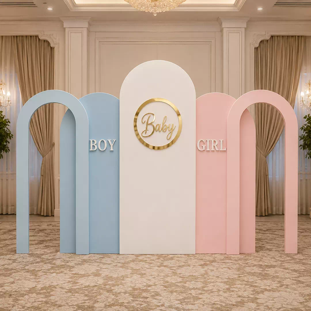 Multi-Arch Boy Girl Backdrop Set – Gender Reveal Photo Backdrop UAE - Image 2