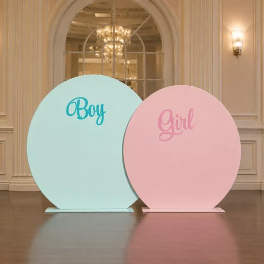 Boy Girl Two-Circle Backdrop – Gender Reveal Photo Backdrop UAE