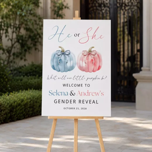 He or She Hearts Welcome Board – Personalised Gender Reveal Sign UAE