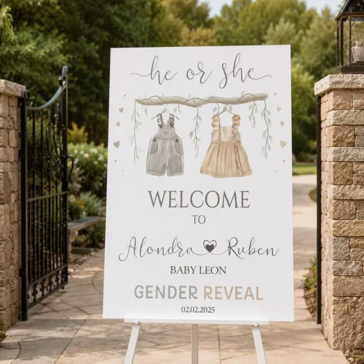 Baby Outfit Icons Welcome Board – Personalised Gender Reveal Sign UAE