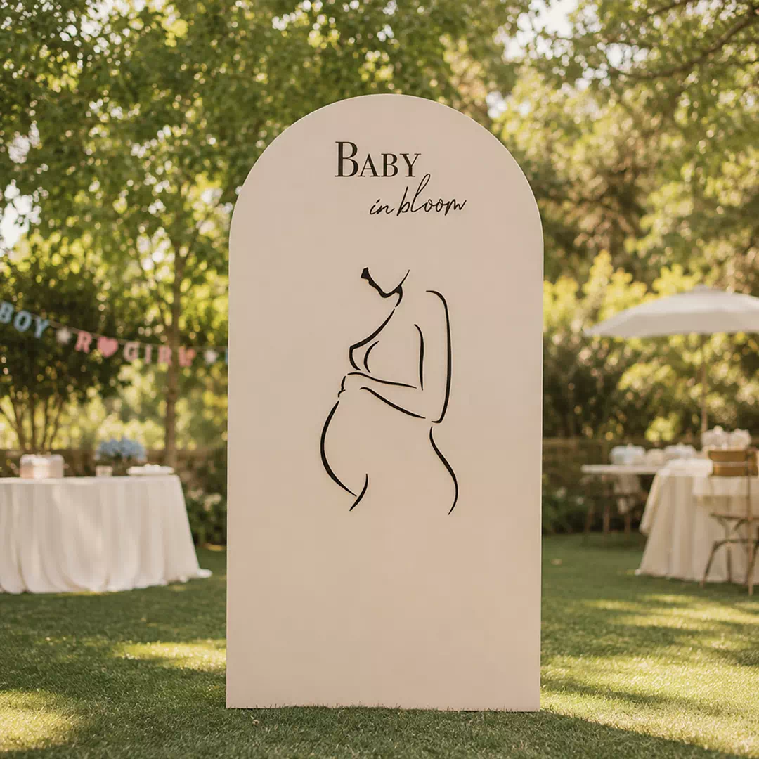 Pregnant Silhouette Baby Coming Backdrop – Gender Reveal Photo Backdrop UAE - Image 4