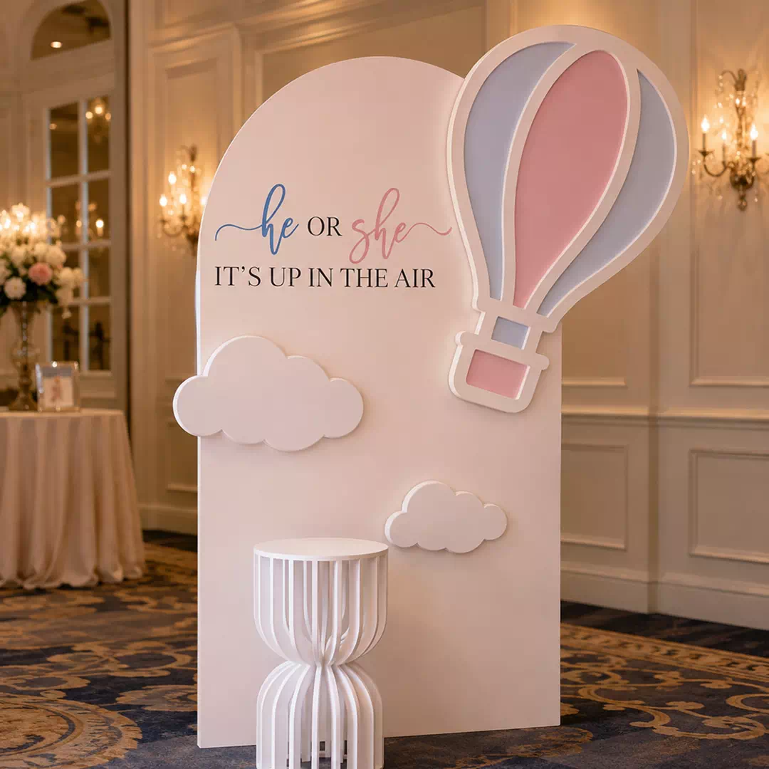 Hot Air Balloon 3D Arch Backdrop – Gender Reveal Photo Backdrop UAE - Image 4
