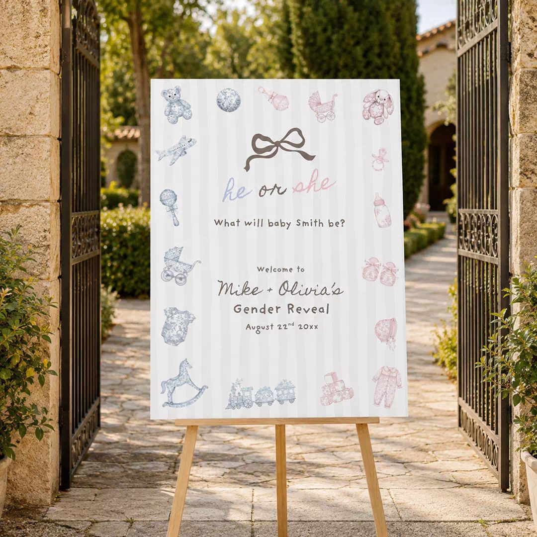 Bow Tie & Dress Dotted Welcome Board – Personalised Gender Reveal Sign UAE - Image 4