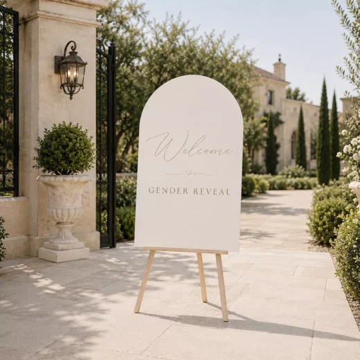 Minimalist Elegant Gender Reveal Welcome Sign – Personalised Gender Reveal Sign UAE