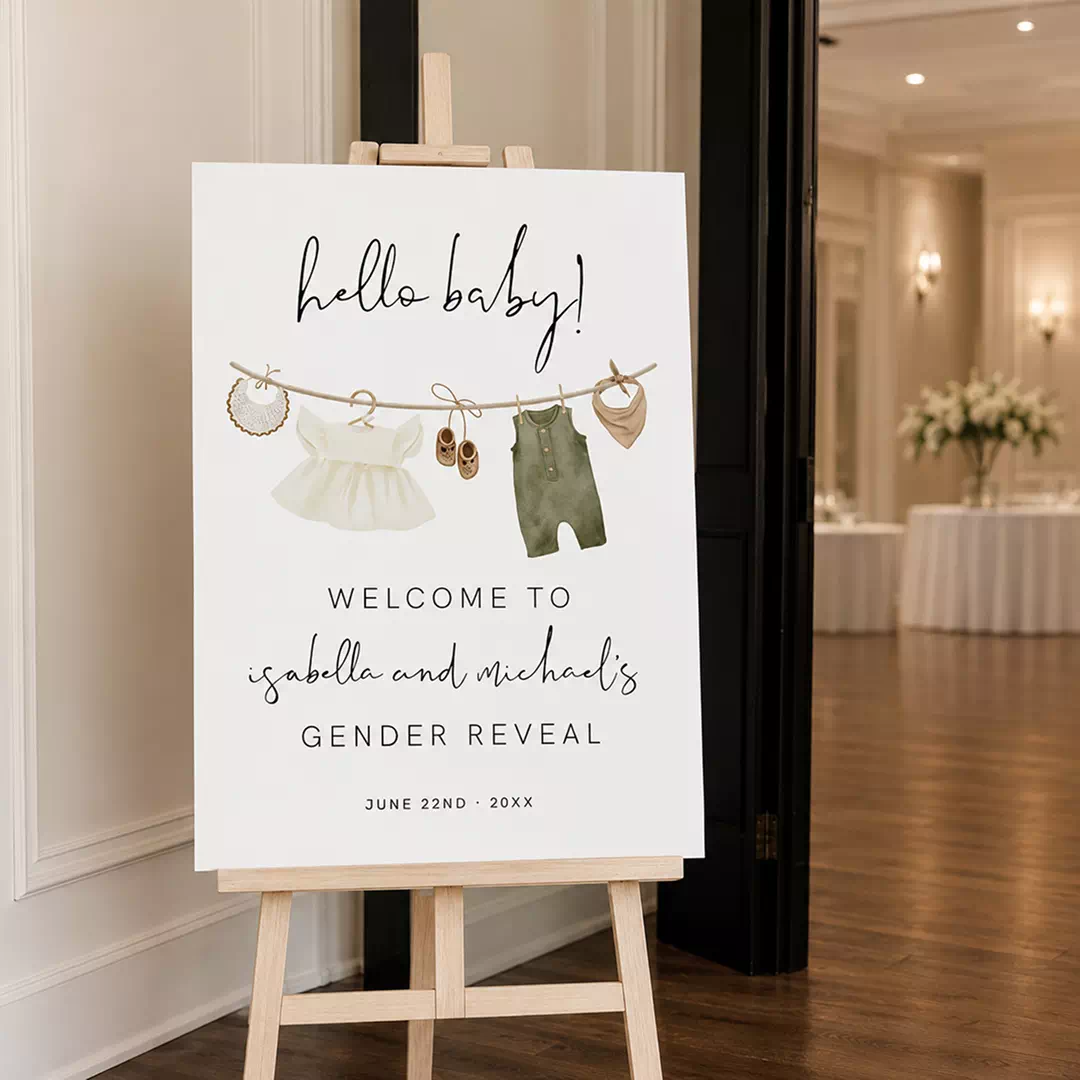Hello Baby Gender Reveal Welcome Board – Personalised Gender Reveal Sign UAE - Image 2