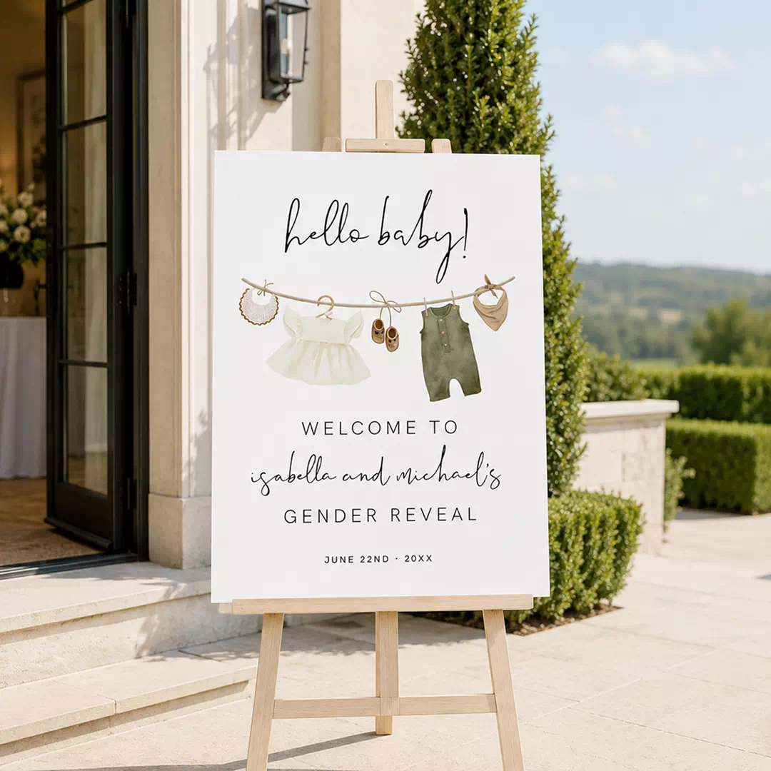 Hello Baby Gender Reveal Welcome Board – Personalised Gender Reveal Sign UAE