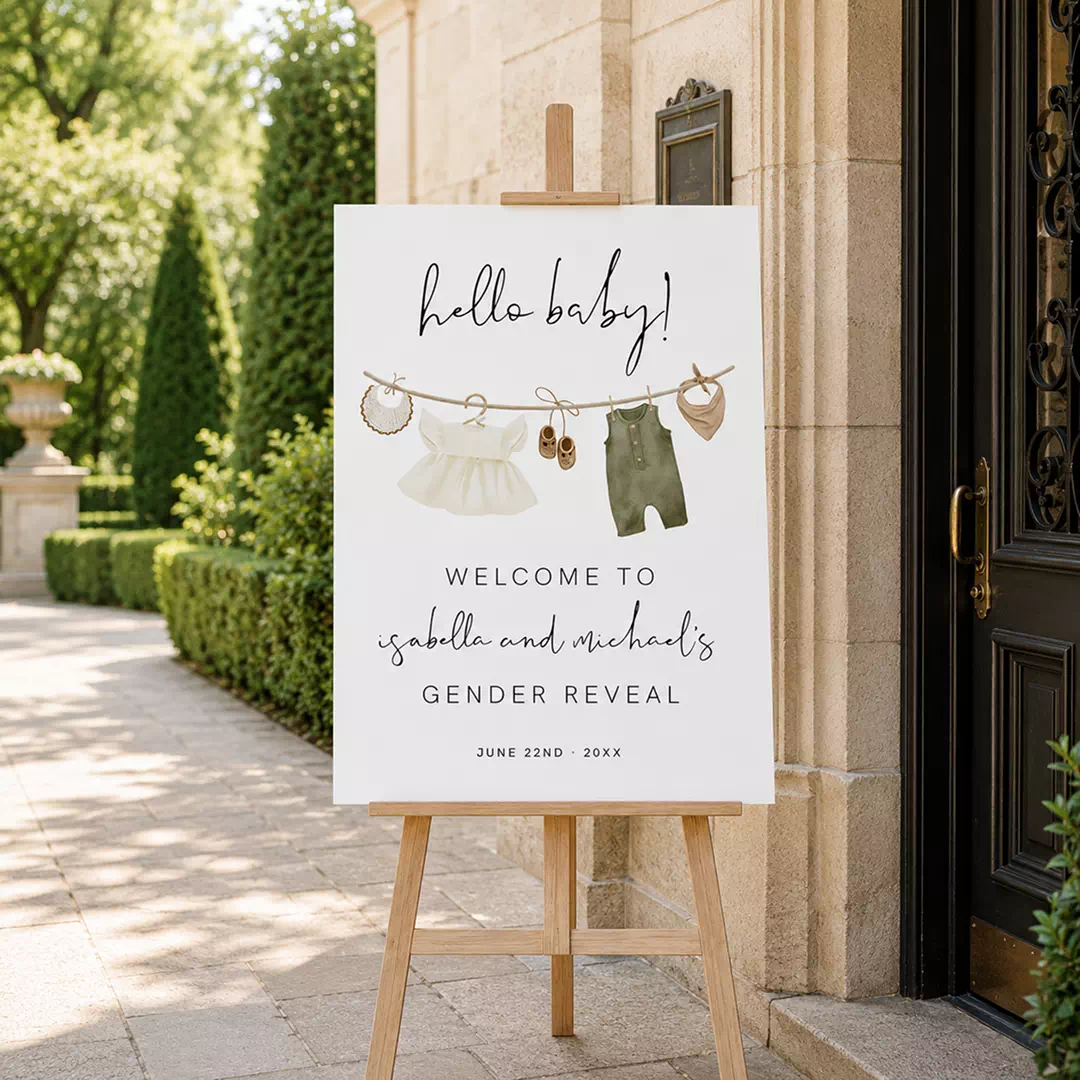 Hello Baby Gender Reveal Welcome Board – Personalised Gender Reveal Sign UAE - Image 4