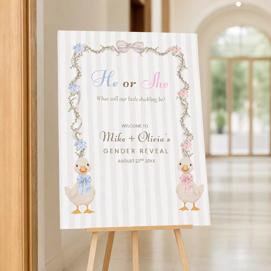 He or She Bunny Welcome Board – Personalised Gender Reveal Sign UAE - Image 2
