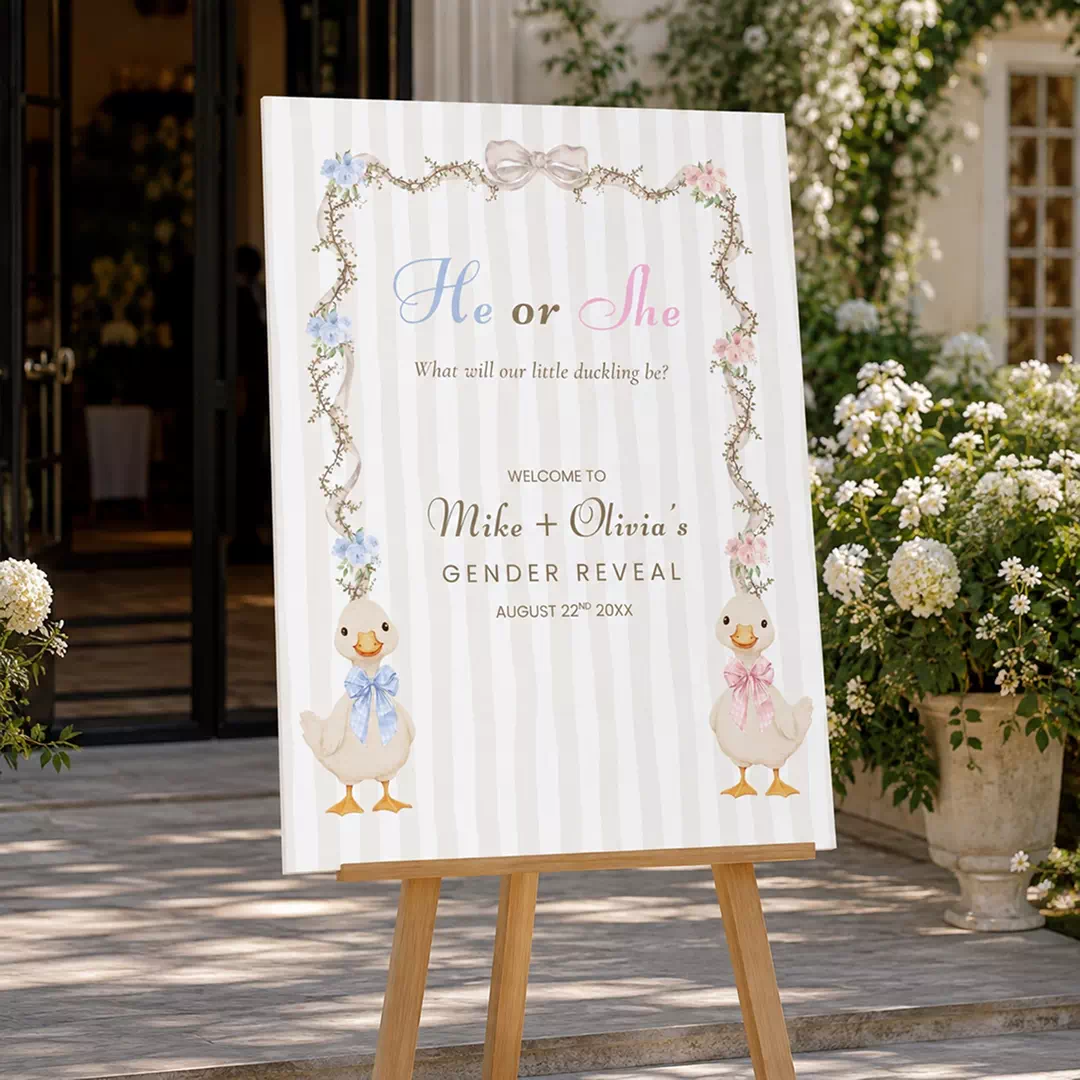 He or She Bunny Welcome Board – Personalised Gender Reveal Sign UAE