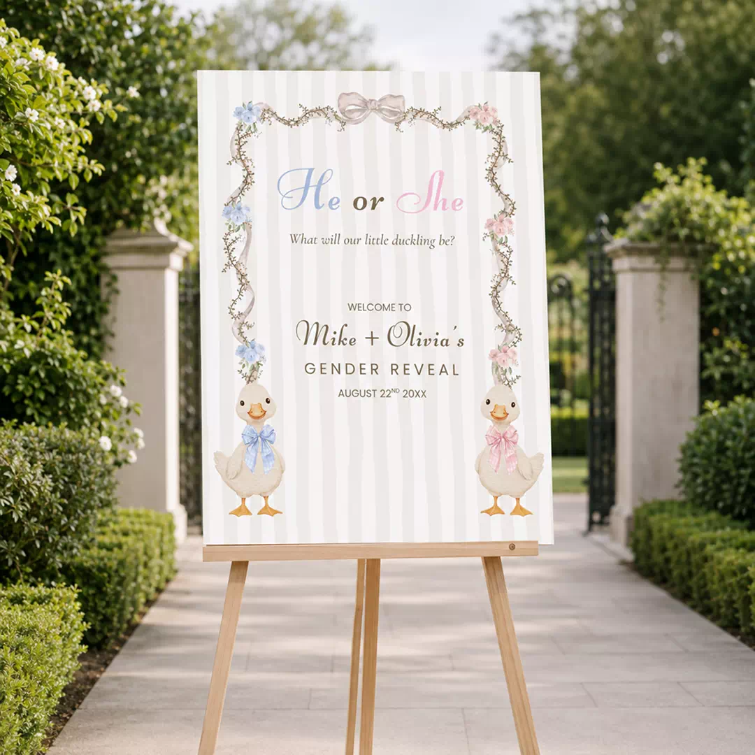 He or She Bunny Welcome Board – Personalised Gender Reveal Sign UAE - Image 4