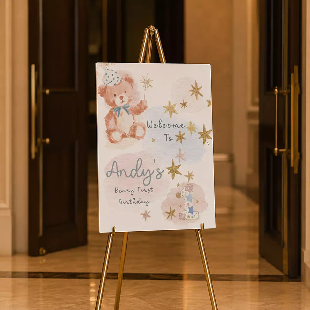 Baby Angel & Stars Welcome Board – Personalised Gender Reveal Sign UAE - Image 2