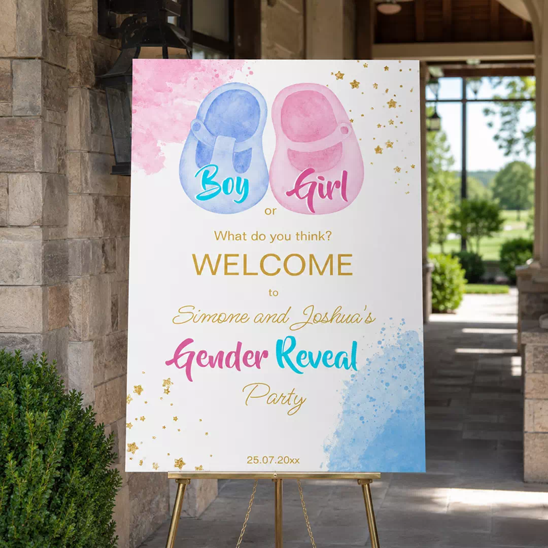 Boy or Girl Balloon Welcome Board – Personalised Gender Reveal Sign UAE - Image 2