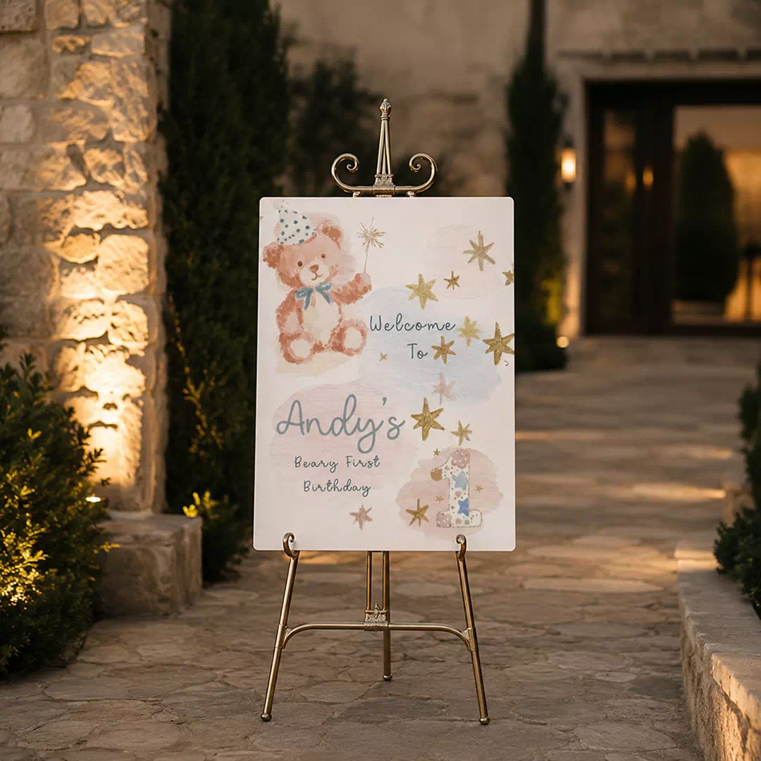 Baby Angel & Stars Welcome Board – Personalised Gender Reveal Sign UAE