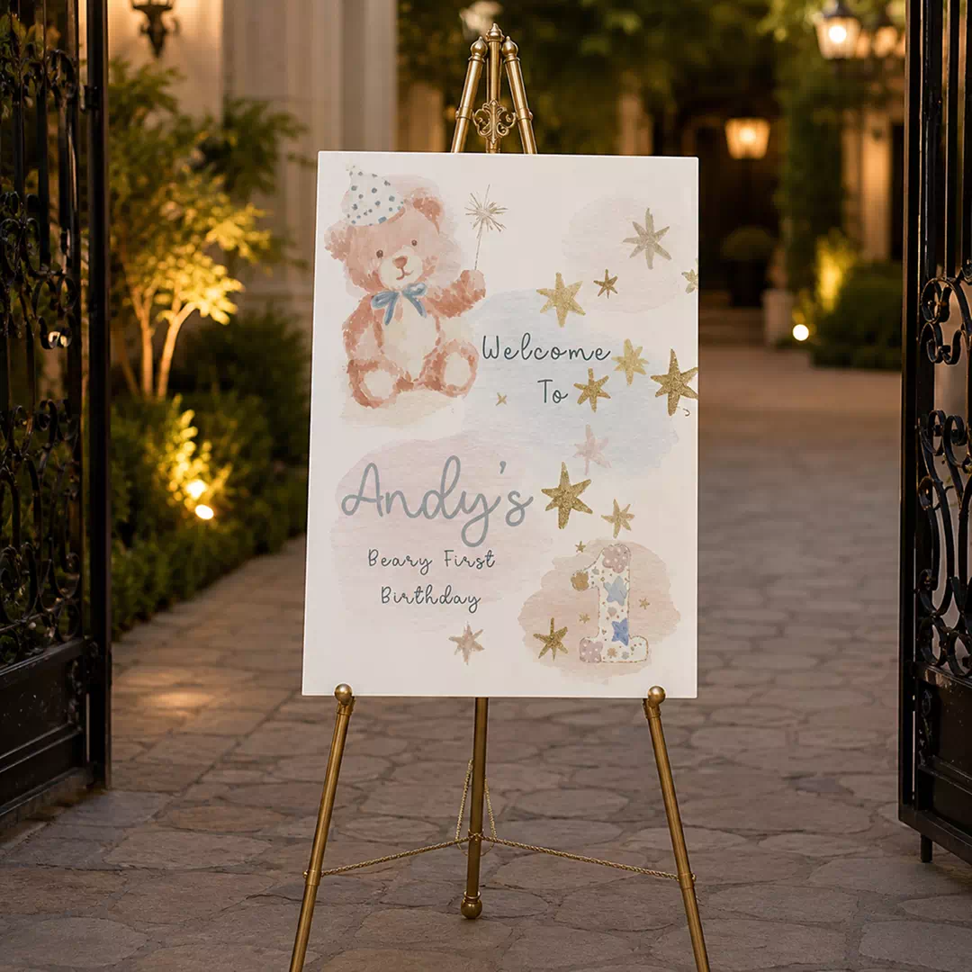Baby Angel & Stars Welcome Board – Personalised Gender Reveal Sign UAE - Image 4