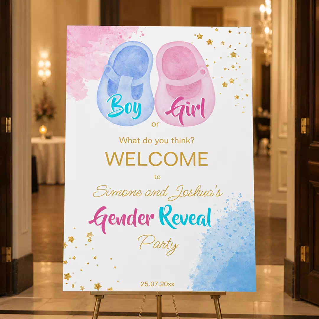 Boy or Girl Balloon Welcome Board – Personalised Gender Reveal Sign UAE - Image 4