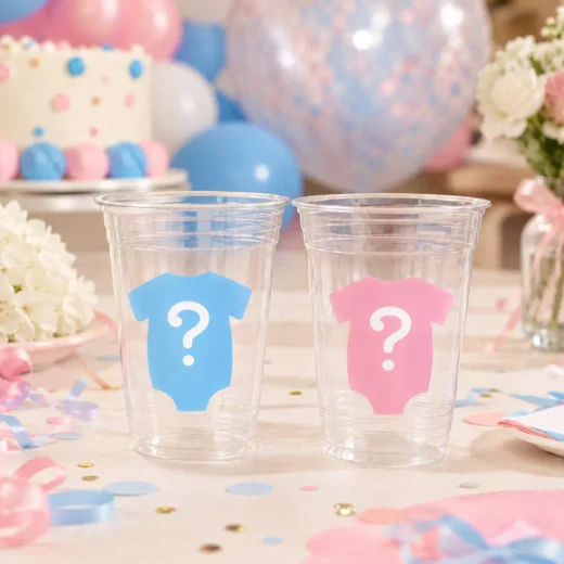 Custom Printed Question Mark Reveal Cups, Set of 8 – Gender Reveal Cups UAE