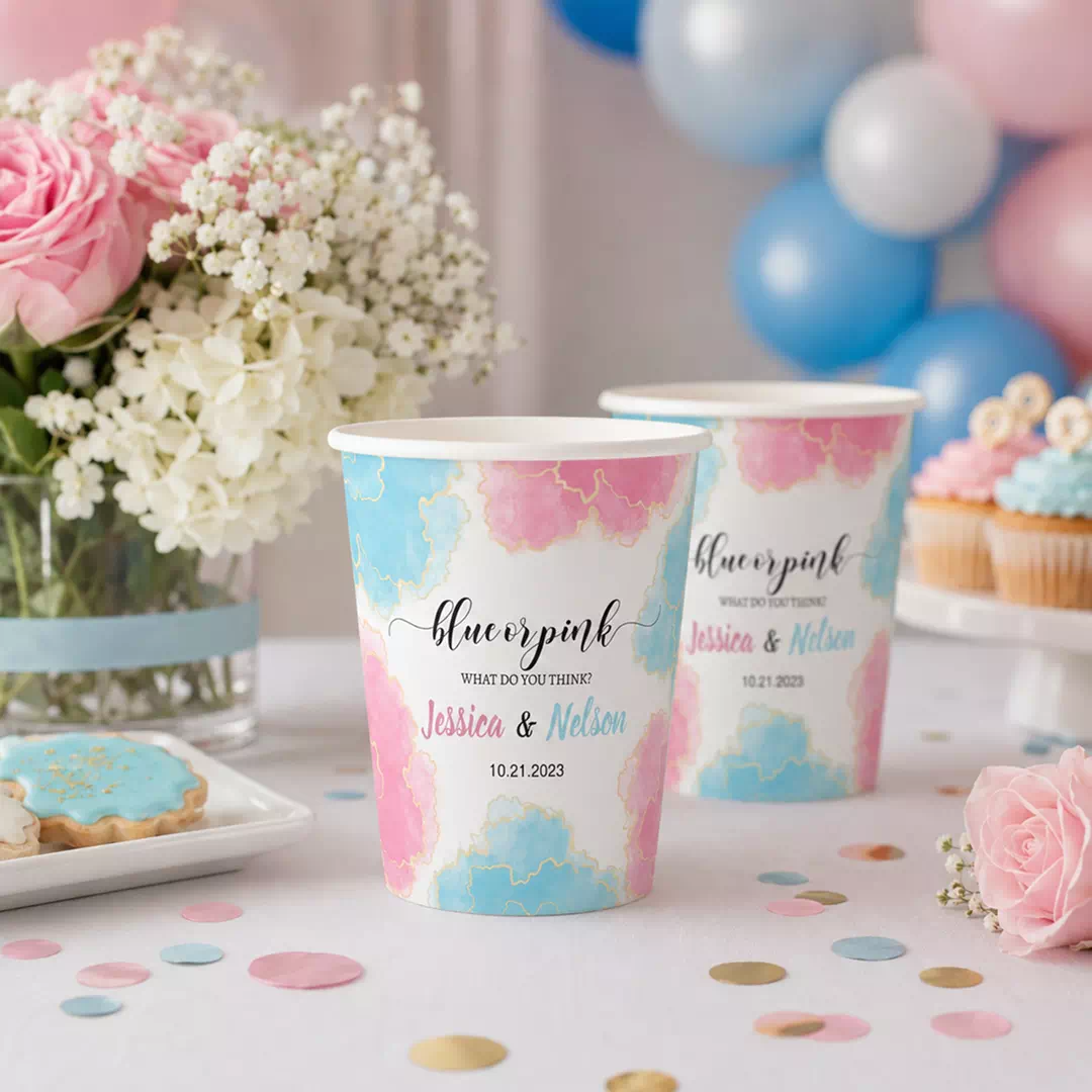 Custom Printed Personalised It's a Boy or Girl Cups, Set of 8 – Gender Reveal Cups UAE - Image 2