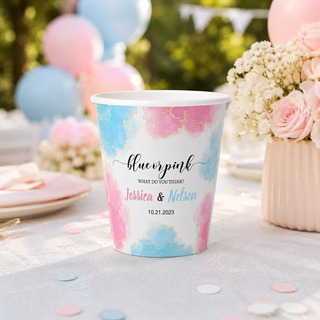 Custom Printed Personalised It's a Boy or Girl Cups, Set of 8 – Gender Reveal Cups UAE - Image 4
