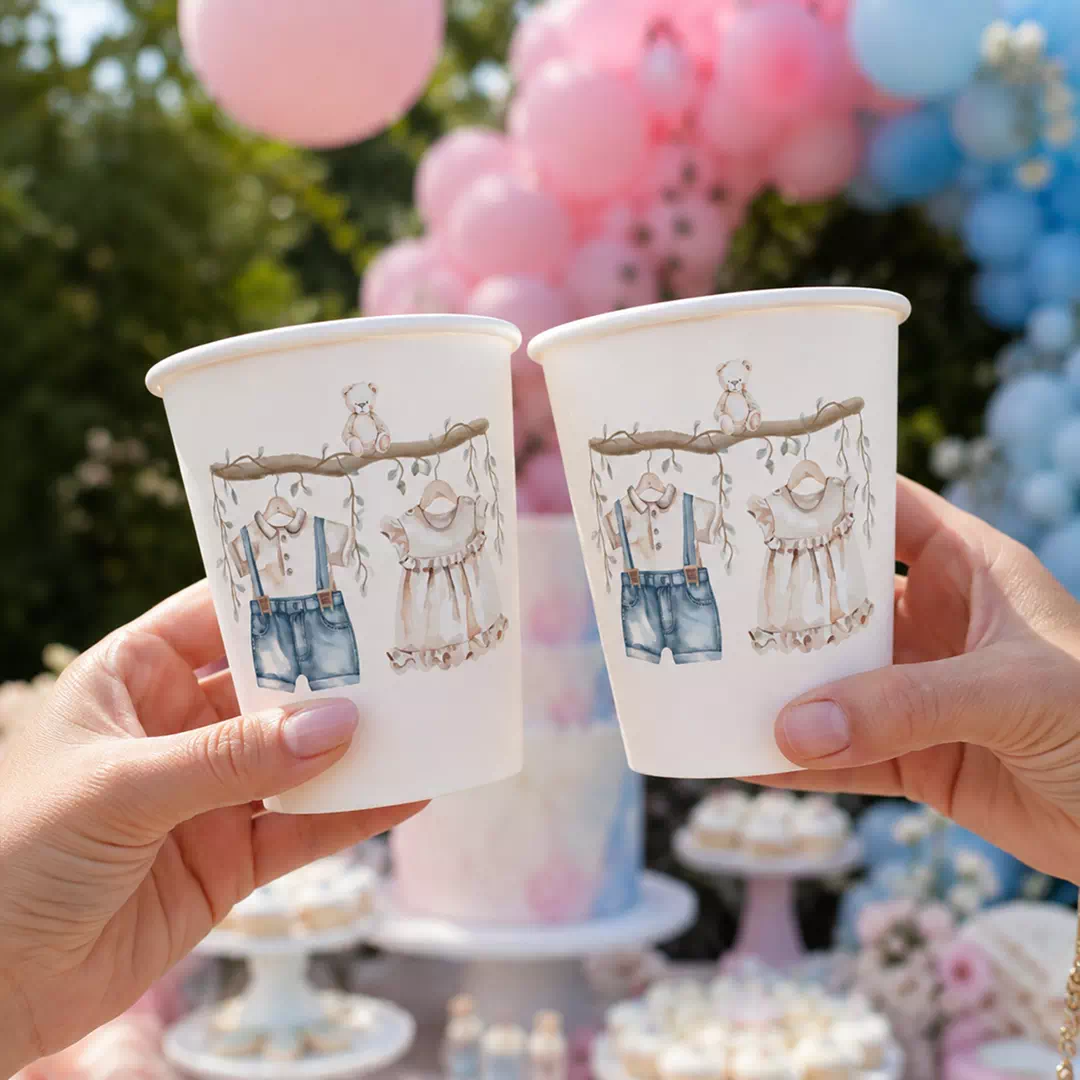 Custom Printed Llama Boy or Girl Cups, Set of 8 – Gender Reveal Cups UAE - Image 2