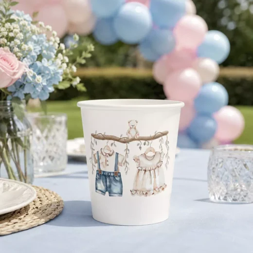 Custom Printed Llama Boy or Girl Cups, Set of 8 – Gender Reveal Cups UAE