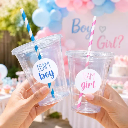 Custom Printed It's a Girl It's a Boy Cups, Set of 8 – Gender Reveal Cups UAE