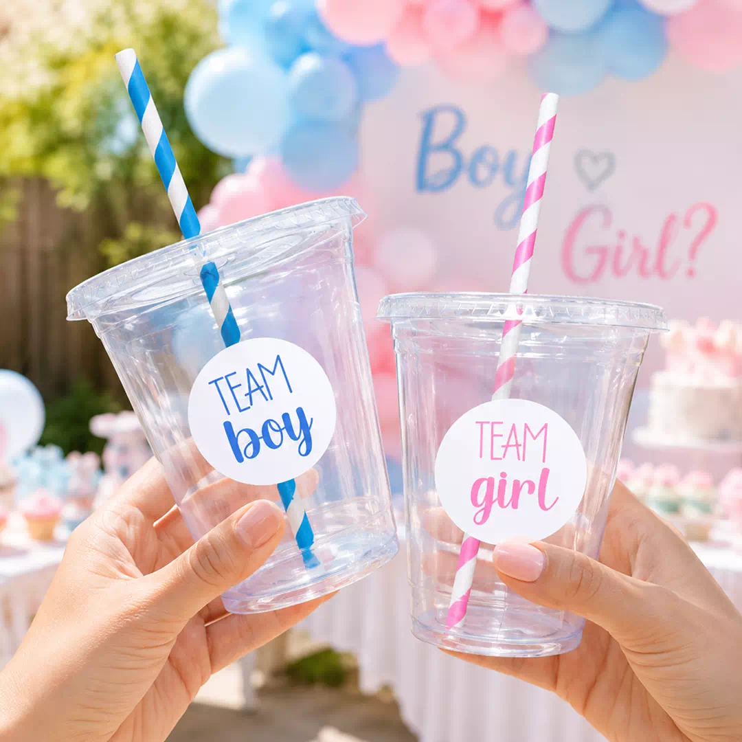Custom Printed It's a Girl It's a Boy Cups, Set of 8 – Gender Reveal Cups UAE