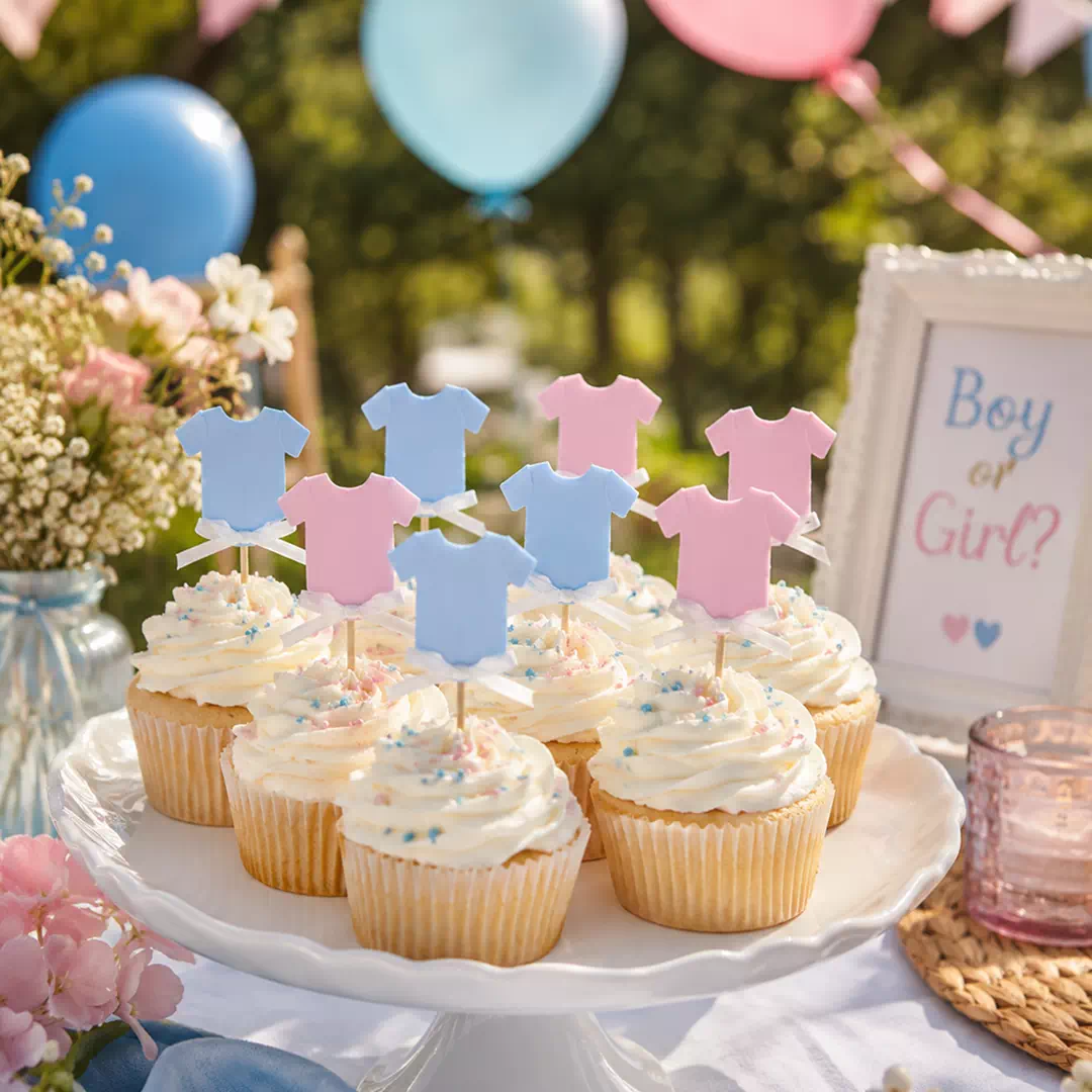 Boy or Girl Dessert Table Cake Topper Set – Gender Reveal Cake Topper UAE - Image 2