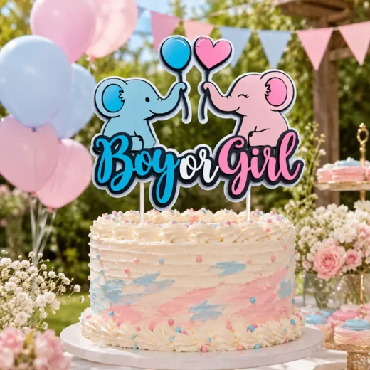 Elephant Balloon Cake Topper Set – Gender Reveal Cake Topper UAE
