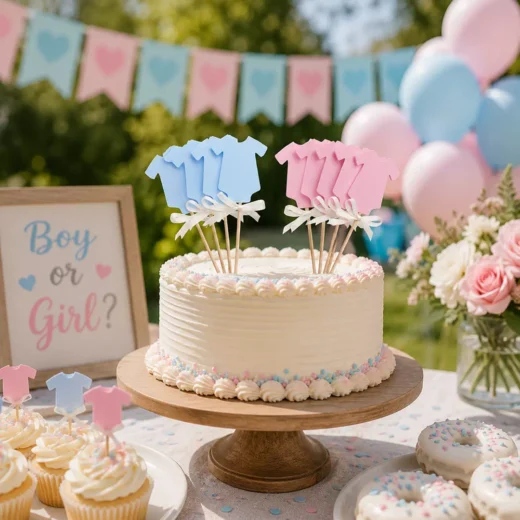Boy or Girl Dessert Table Cake Topper Set – Gender Reveal Cake Topper UAE